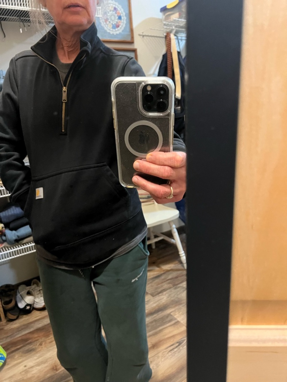 Carhartt Black Quarter-Zip Pullover Sweatshirt